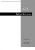 Critical Statement OWE 5 (behaald met een 9,3)