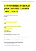 Security Forces articles study guide Questions & Answers 100% Correct!!