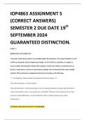 IOP4863 ASSIGNMENT 5 (CORRECT ANSWERS) SEMESTER 2 DUE DATE 19th SEPTEMBER 2024 GUARANTEED DISTINCTION.