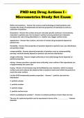 PMD 605 Drug Actions I - Micrometrics Study Set Exam 