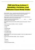 PMD 605 Drug Actions I - Solubility, Partition, And Diffusion Exam Study Guide 