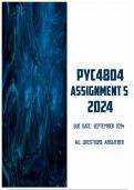 PYC4804 Assignment 5 2024 | Due September 2024