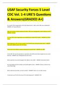 USAF Security Forces 5 Level CDC Vol. 1-4 URE'S Questions & Answers(GRADED A+)