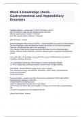 Week 5 knowledge check. Gastrointestinal and Hepatobiliary Disorders Questions and Answers 2024