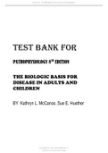 TEST BANK PATHOPHYSIOLOGY THE BIOLOGIC BASIS FOR DISEASE IN ADULTS AND CHILDREN 8th Edition Kathryn L. McCance Sue E. Huether 