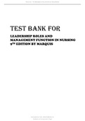 TEST BANK FOR LEADERSHIP ROLES AND MANAGEMENT FUNCTION IN NURSING 9TH EDITION