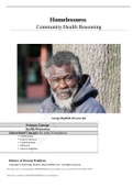 Homelessness Community Health Reasoning; George Mayfield, 68 years old (answered) 2021