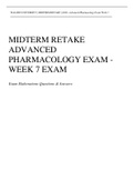 NURS  6521N WALDEN UNIVERSITY MIDTERM RETAKE ADVANCED PHARMACOLOGY EXAM - WEEK 7 EXAM