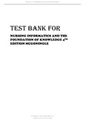 Nursing Informatics and the Foundation of Knowledge 4th Edition McGonigle Test Bank