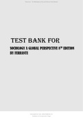 TEST BANK FOR SOCIOLOGY A GLOBAL PERSPECTIVE 8TH EDITION BY FERRANTE