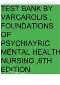 Varcarolis Foundations of Psychiatric Mental Health Nursing 8th Edition Halter Test Bank