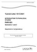 Tutorial Letter 101/3/2021 INTRODUCTION TO PARALEGAL STUDIES PAR1501 Semesters 1 and 2