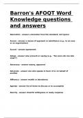 Barron's AFOQT Word Knowledge questions and answers