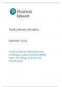 EDEXCEL A LEVEL BIOLOGY QUESTION PAPER 1,2 and 3 2024 with MARK SCHEME