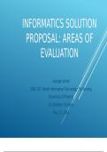 Week 4 Informatics Solution Proposal Areas of Evaluation