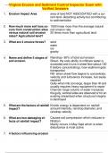 Virginia Erosion and Sediment Control Inspector Exam with Verified Answers