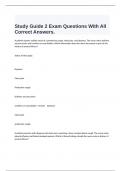   Study Guide 2 Exam Questions With All Correct Answers.