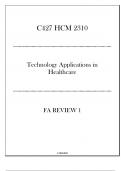 (WGU C427) HCM 2310 Technology Applications in Healthcare - FA Review 1 - 20242025