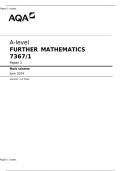 A-level FURTHER MATHEMATICS 7367/1