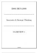 (WGU D081) BUS 2080 Innovative & Strategic Thinking - OA Review 1 - 20242025