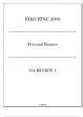 (WGU D363) FINC 2000 Personal Finance - OA Review 1 - 20242025.