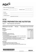 AQA GCSE food8585 W question paper FoodPrep Nutrition  19June 2024