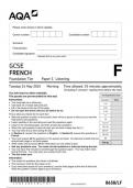 AQA GCSE french8658 LF question paper French  14May 2024