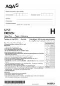 AQA GCSE french8658 LH question paper French  14May 2024