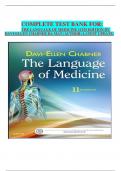 COMPLETE TEST BANK FOR: 	THE LANGUAGE OF MEDICINE 11TH EDITION BY DAVI-ELLEN CHABNER BA MAT (AUTHOR) LATEST UPDATE. 