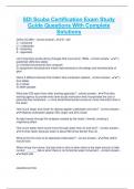 SDI Scuba Certification Exam Study Guide Questions With Complete Solutions