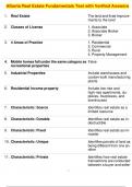 Alberta Real Estate Fundamentals Test with Verified Answers