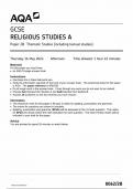 AQA GCSE RELIGIOUS STUDIES A PAPER 2B 2024 (8062/2B: Thematic Studies)