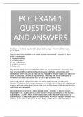 PCC EXAM 1 QUESTIONS AND ANSWERS