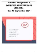 IOP4863 Assignment 5 (VERIFIED ANSWERS) 2024 (688200) - Due 19 September 2024