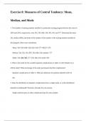 Exercise 8 Measures of Central Tendency Mean, Median, and Mode