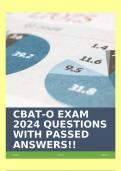 CBAT-O EXAM 2024 QUESTIONS WITH PASSED ANSWERS!!