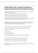 NURS 4801 Test 2 Chapter Questions Study Guide Exam And Actual Answers.