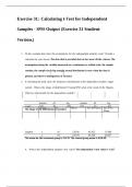 Exercise 31 Calculating t-Test for Independent Samples - SPSS Output (Exercise 31 Student Version.)