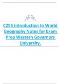 C255 Introduction to World  Geography Notes for Exam  Prep Western Governors  University. 