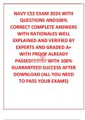 NAVY CS2 EXAM 2024 WITH QUESTIONS AND100% CORRECT COMPLETE ANSWERS WITH RATIONALES WELL EXPLAINED AND VERIFIED BY EXPERTS AND GRADED A+ WITH PROOF ALREADY PASSED!!!!!!!!! WITH 100% GUARANTEED SUCCESS AFTER DOWNLOAD (ALL YOU NEED TO PASS YOUR EXAMS)