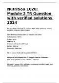 Nutrition 1020: Module 2 TR Question with verified solutions 2024