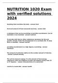 NUTRITION 1020 Exam with verified solutions 2024