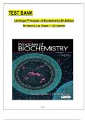 Lehninger Principles of Biochemistry 8th Edition TEST BANK By Nelson & Cox, All Chapters 1 to 28 Covered, ISBN: 9781319228002  (100% Verified Edition)