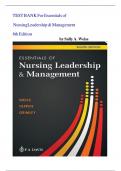 TEST BANK Essentials of Nursing Leadership and Management, 7th Edition (Weiss, 2024), 9780803669536 Chapter 1-16 | All Chapters with correct Answers 