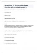 NURS 2207 GI Study Guide Exam Questions And Actual Answers.