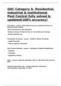 QAC Category A- Residential, Industrial & Institutional Pest Control fully solved & updated(100% accuracy)