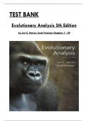 Evolutionary Analysis, 5th Edition TEST BANK by Herron & Freeman, All Chapters 1 to 20 Covered, ISBN: 9780321616678  (100% Verified Edition)