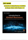 Introduction to Global Business 3rd Edition: Understanding the International Environment & Global Business TEST BANK by Gaspar & Kolari, All Chapters 1 to 15 Covered, ISBN: 9780357717011   (100% Verified Edition)