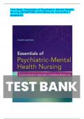 TEST BANK FOR -Essentials of Psychiatric Mental Health Nursing test bank 4th Edition by Elizabeth M. Varcarolis ALL CHAPTERS (1- 28)| A+ STUDY GUIDE ' with 100% correct answers