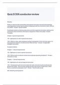 Quiz 2 CSX conductor review 2024 with correct Answers